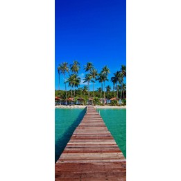 Dekoidea Autocollant De Porte Tropical Beach 83 X 210 Cm Vinyle