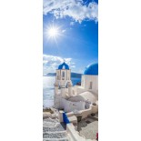 Dekoidea Sticker De Porte Mer Égée 83 X 210 Cm Vinyle Blanc/Bleu