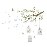 Crearreda Sticker Mural Branch & Cages 300 X 270 Cm 13-Pièces