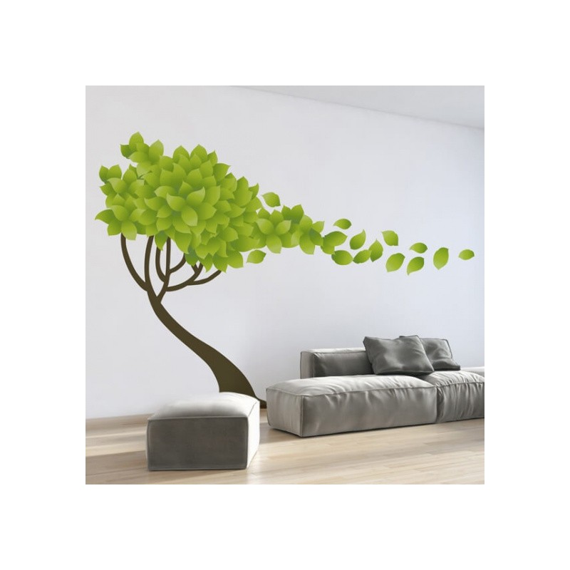 Crearreda Sticker Mural Arbre 220 X 300 Cm Vinyle  17 Pièces