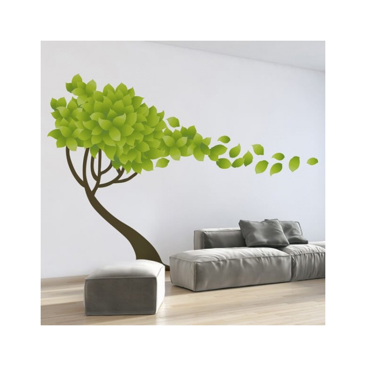 Crearreda Sticker Mural Arbre 220 X 300 Cm Vinyle  17 Pièces