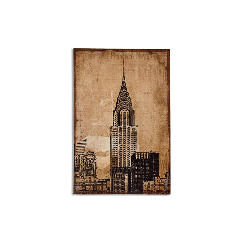 Giftdecor Peinture New York Chrysler 90 X 60 Cm Lin Brun