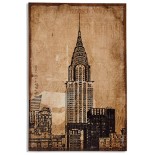 Giftdecor Peinture New York Chrysler 90 X 60 Cm Lin Brun