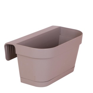 Addenda® Plastic Balcony Planter Taupe With Suspension System - 36 Cm Wide