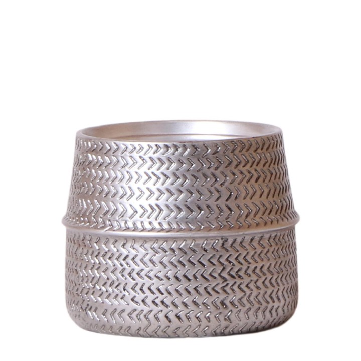 Groove Flowerpot - Golden Ceramic Ornamental Pot