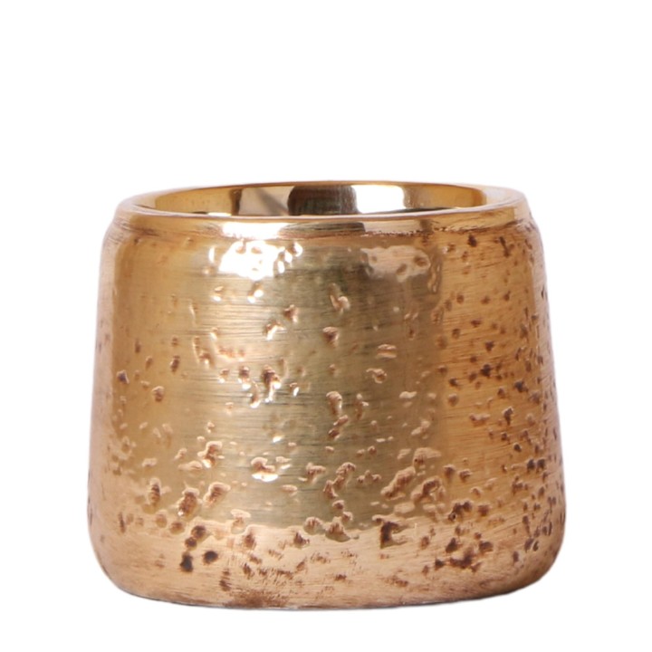 Kolibri Home | Luxury Flowerpot - Golden Ceramic Ornamental Pot - Ø9Cm