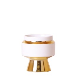 Kolibri Home | Le Chic Flower Pot - White Ceramic Ornamental Pot With Gold Details