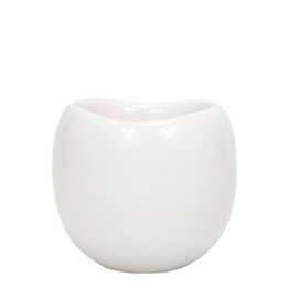 Kolibri Home | Bowl Flowerpot - White Ceramic Ornamental Pot - Pot Size Ø9Cm