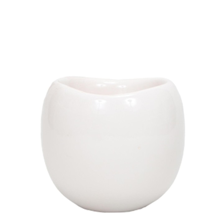 Kolibri Home | Bowl Flowerpot - White Ceramic Ornamental Pot - Pot Size Ø9Cm