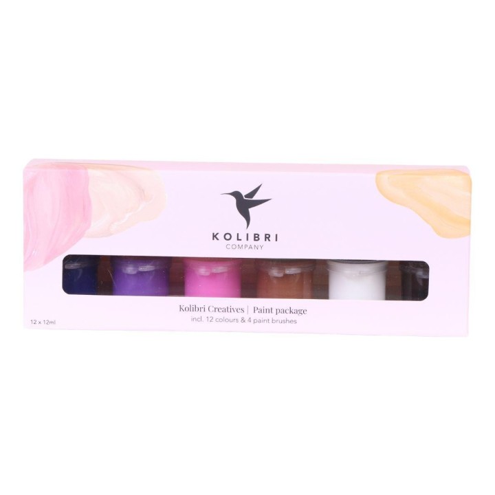 Kolibri Creatives | Paint Kit For Painting 8 Flower Pots + Succulents | For At Least 4 People | Creative Visionary