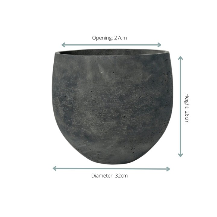 Pot Orb Black Washed - D39 X H35