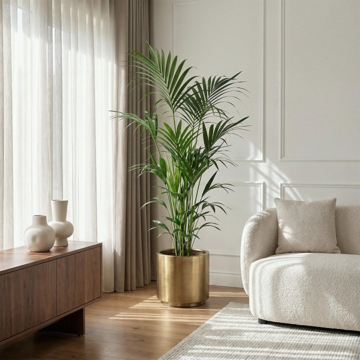 Green Boutiq - Houseplant - Howea Forsteriana - Kentia Palm - Low Maintenance - Green - 1 Plant - Pot 27Cm - Height 160-170Cm