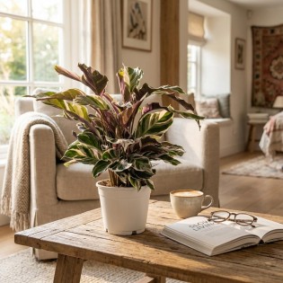 Calathea Fushion Blanc - Ø 14 Cm - Hauteur: 35 - 40 Cm