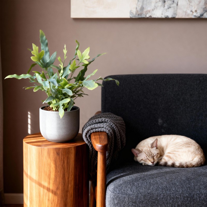 Green Boutiq - Houseplant - Phlebodium Aureum Blue Star - Blue Fern - Pet Friendly - Blue - 4 Plants - Pot 12Cm - Height 25-30Cm