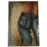 Non-Branded Peinture Jeans Retraw 120 Cm Bleu Nickel/Brun