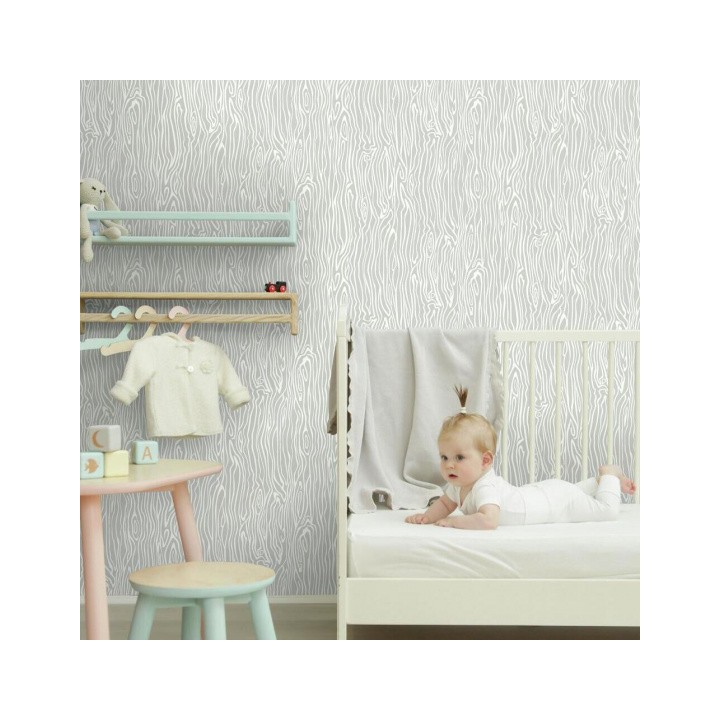 Roommates Papier Peint Peel And Stick Wood Grain 503 Cm Vinyl Gris