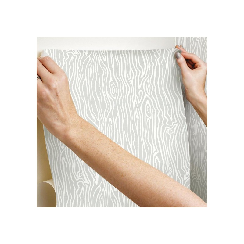 Roommates Papier Peint Peel And Stick Wood Grain 503 Cm Vinyl Gris
