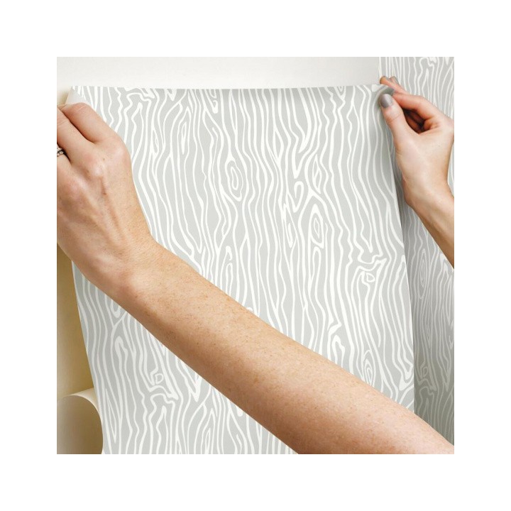 Roommates Papier Peint Peel And Stick Wood Grain 503 Cm Vinyl Gris