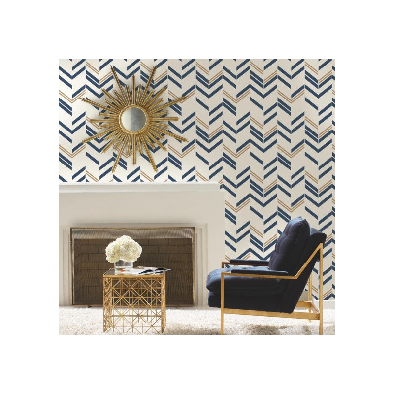 Roommates Papier Peint Peel And Stick Cev-S 503 Cm Vinyle Bleu/Or