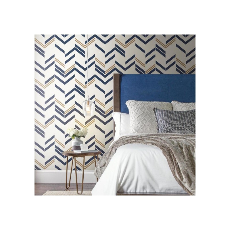 Roommates Papier Peint Peel And Stick Cev-S 503 Cm Vinyle Bleu/Or