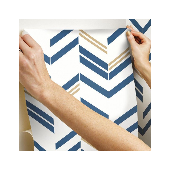 Roommates Papier Peint Peel And Stick Cev-S 503 Cm Vinyle Bleu/Or