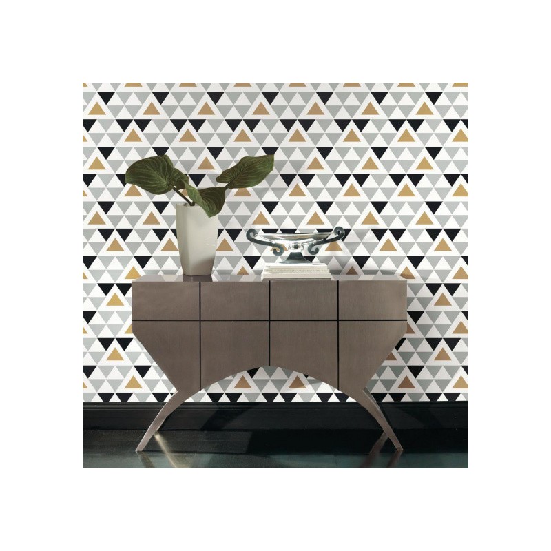 Roommates Fond D'écran Peel And Stick Geo.-T 503 Cm Vinyl Gris