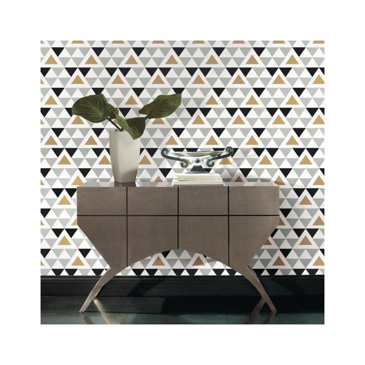 Roommates Fond D'écran Peel And Stick Geo.-T 503 Cm Vinyl Gris