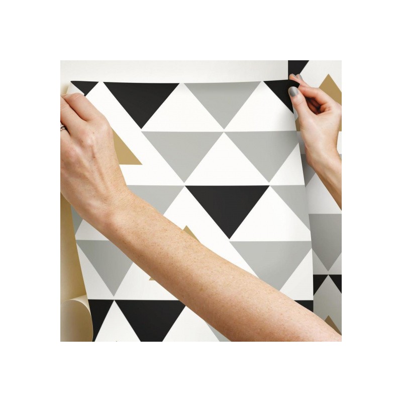 Roommates Fond D'écran Peel And Stick Geo.-T 503 Cm Vinyl Gris