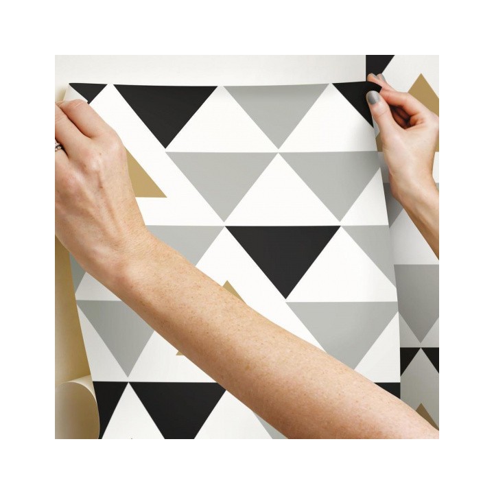 Roommates Fond D'écran Peel And Stick Geo.-T 503 Cm Vinyl Gris