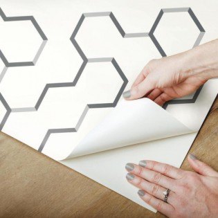 Roommates Fond D'écran Peel And Stick Géométrique 503 Cm Gris Vinyle