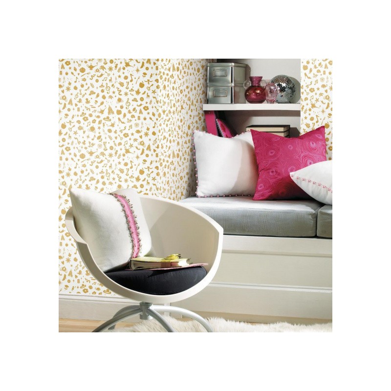 Roommates Fond D'écran Peel And Stick Icônes Disney 503 Cm Vinyle Or