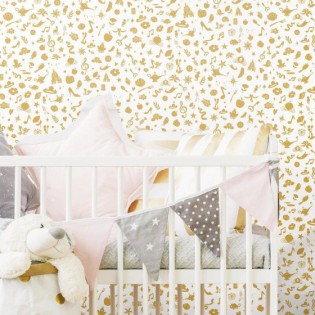 Roommates Fond D'écran Peel And Stick Icônes Disney 503 Cm Vinyle Or