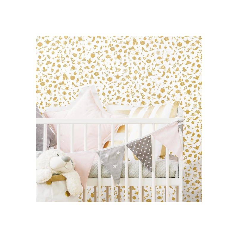 Roommates Fond D'écran Peel And Stick Icônes Disney 503 Cm Vinyle Or